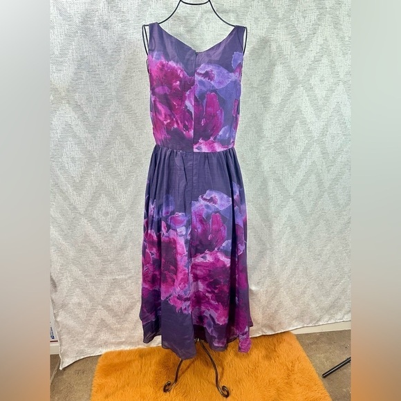 Lela Rose x Neiman Marcus silk blend floral high low dress size 6 - Picture 6 of 8